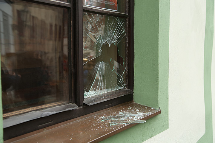 A2B Glass are able to board up broken windows while they are being repaired in Clevedon.